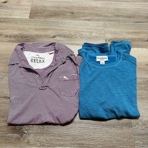 Lot Of 2 Tommy Bahama Men’s Island Zone Reversible T Shirt & Polo Size LARGE - Picture 1 of 8